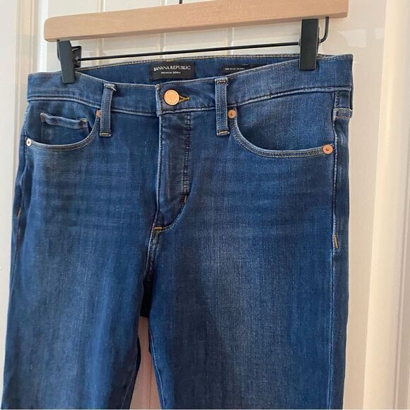 Banana Republic Premium Denim Mid Rise Skinny 28s Medium Wash Back Seam - Picture 2 of 11